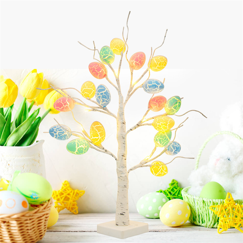 Easter Decoration 60cm Birch Tree Home Easter Egg LED Light Gift Spring Party Tabletop Ornaments Light Easter Party Kids Gifts - Image 4