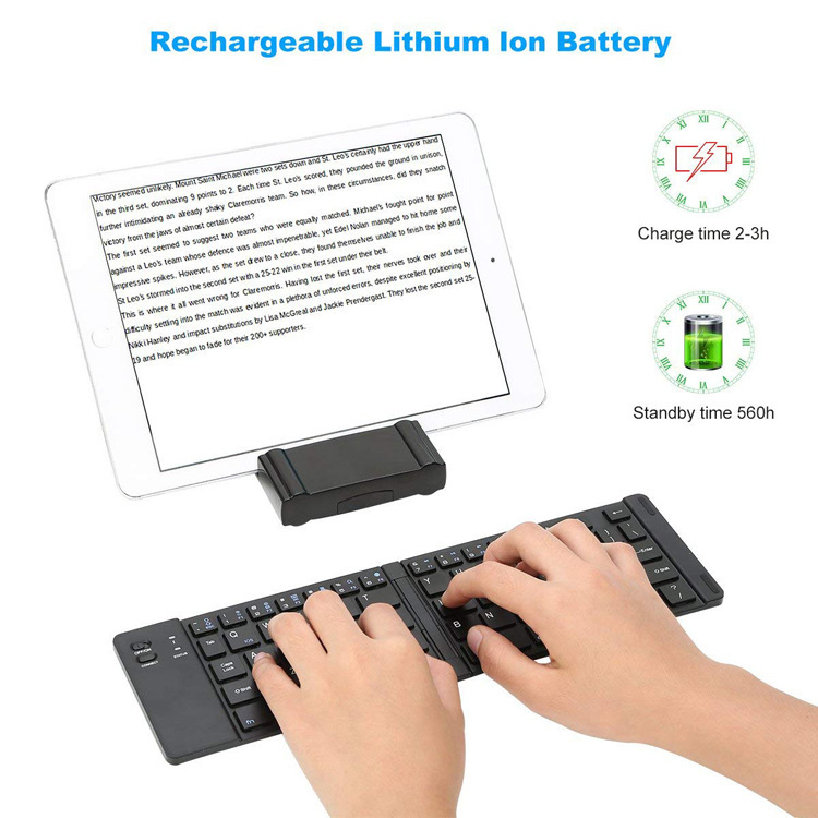 Folding Metal Bluetooth Foldable Keyboard Mini Bluetooth Wireless - Image 4