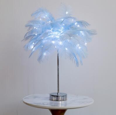 Feather Lamp Nordic Desk Lamp European-Style Bedroom Bedside Feather Table Lamp Night Light Table Lamp Decoration Modern - Image 7