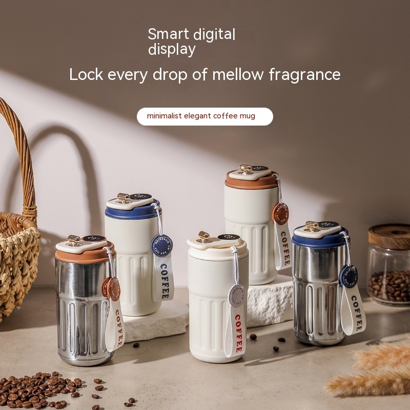 Smart Digital Thermal Bottle Portable Coffee Mug Stainless Steel Water Bottle In-Car Insulated Cup Keep Cold Vacuum Flasks 450ml - Image 4