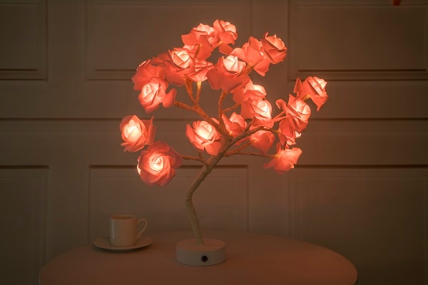 Rose Flower Lamp USB Battery Operated LED Table Lamp Bonsai Tree Night Lights Garland Bedroom Decoration Lights Home Decor - Image 6