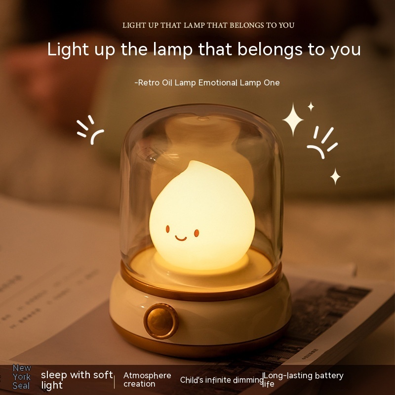 Retro Small Night Lamp Bedroom Mini Desktop LED Cute Night Lamp Creative USB Rechargeable Portable Cartoon Table Lamp For Coffee Bar Hotel Bedroom Home Decor - Image 5