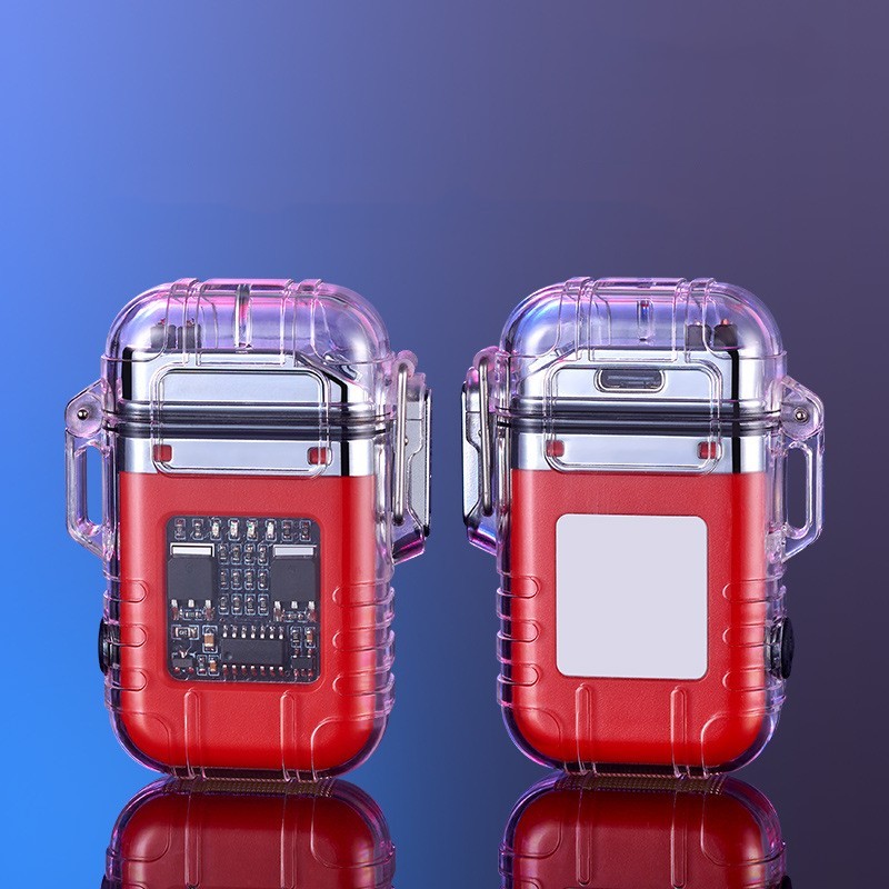 Transparent Shell Double Arc Lighter Waterproof And Windproof Outdoor Lighter Lighting Multi-purpose Electronic Cigarette Lighter - Image 10