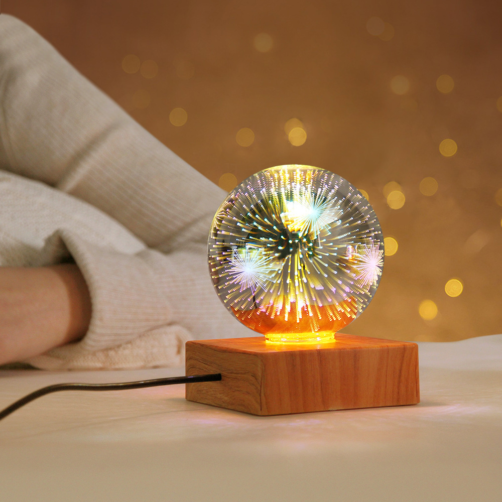 USB 3D Firework Crystals Ball Night Light Plug In Romantic Star LED Night Light Christmas Lights Christmas Home Decorations - Image 6