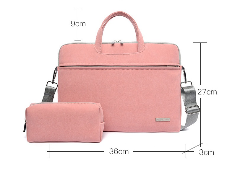 PU Leather Women Laptop Bag Notebook Carrying Case Briefcase For Macbook Air 13.3 14 15.6 Inch Men Handbags Shoulder Mouse Bag - Image 6