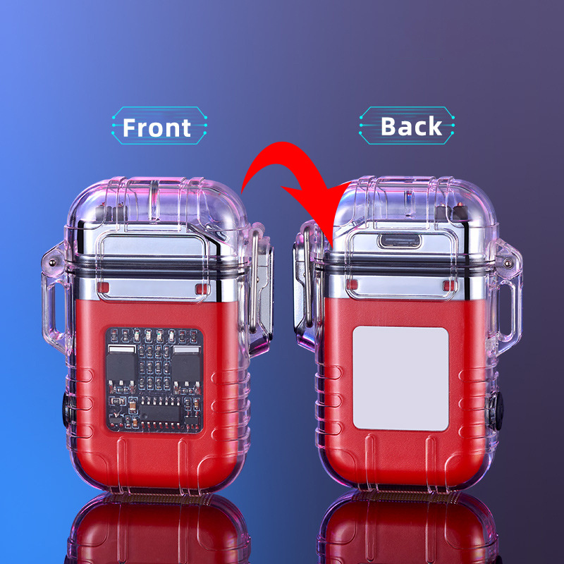 Transparent Shell Double Arc Lighter Waterproof And Windproof Outdoor Lighter Lighting Multi-purpose Electronic Cigarette Lighter - Image 7