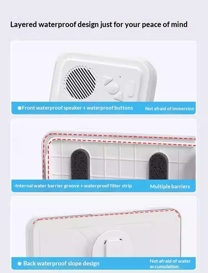 Bathroom Waterproof Mobile Phone Box Bluetooth Speaker Audio Bath TV Stand Mobile Phone Holder 360 Degree Rotation Touch Screen - Image 6