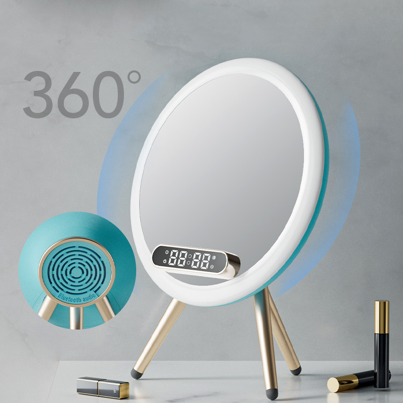 New Multi -function LED Mirror Alarm Clock Wireless Charger Digital Clock Time USB Table Clock - Image 4