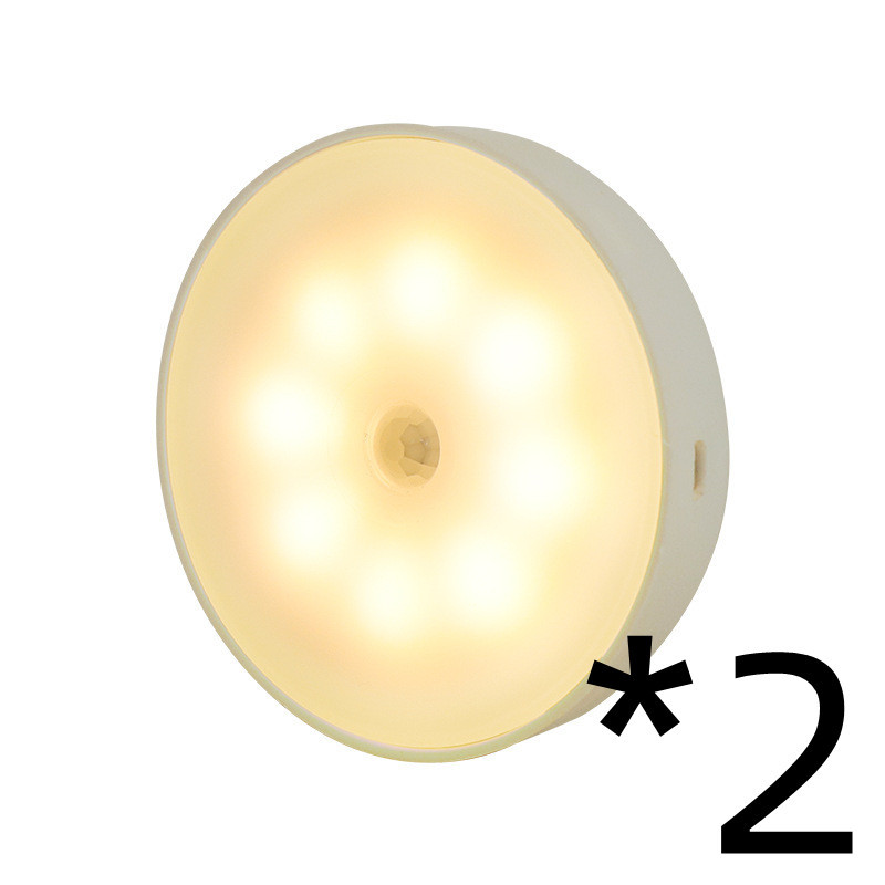 Usb Rechargeable Motion Sensor Light Round Wireless LED Puck Light Kichen Cabinet Lighting Motion Sensor Lamp Night Light - Image 6