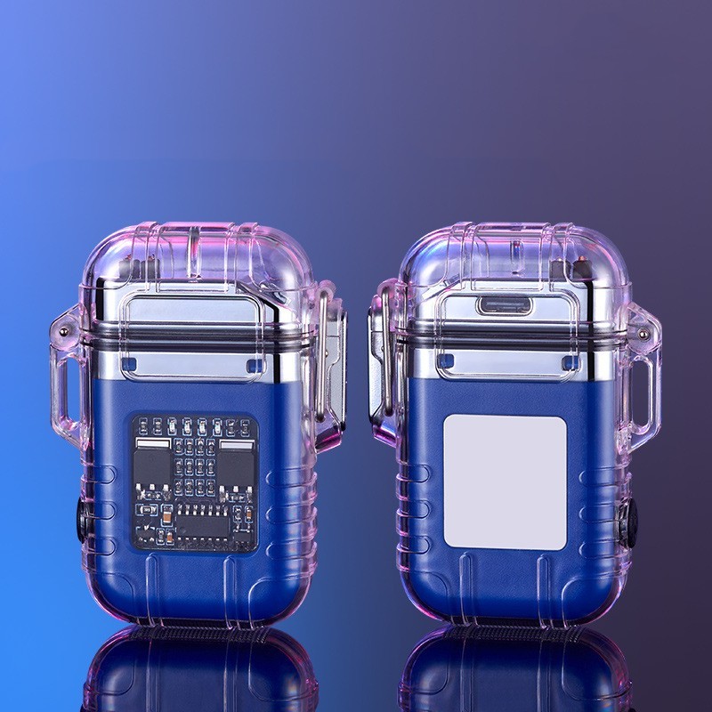 Transparent Shell Double Arc Lighter Waterproof And Windproof Outdoor Lighter Lighting Multi-purpose Electronic Cigarette Lighter - Image 9