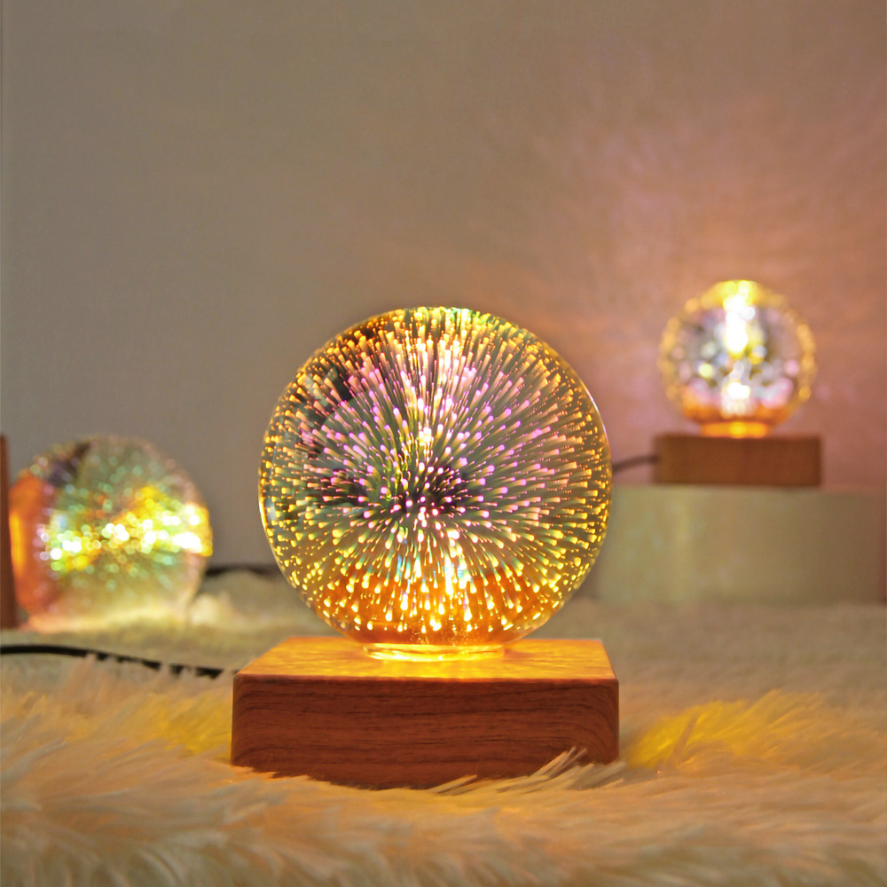 USB 3D Firework Crystals Ball Night Light Plug In Romantic Star LED Night Light Christmas Lights Christmas Home Decorations - Image 2