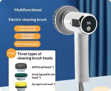 Multifunctional Smart Display Electric Cleaning Brush Wireless Kitchen Sink Cleaning Brush Waterproof Electric Pot Brush Cleaning Tool - Image 9