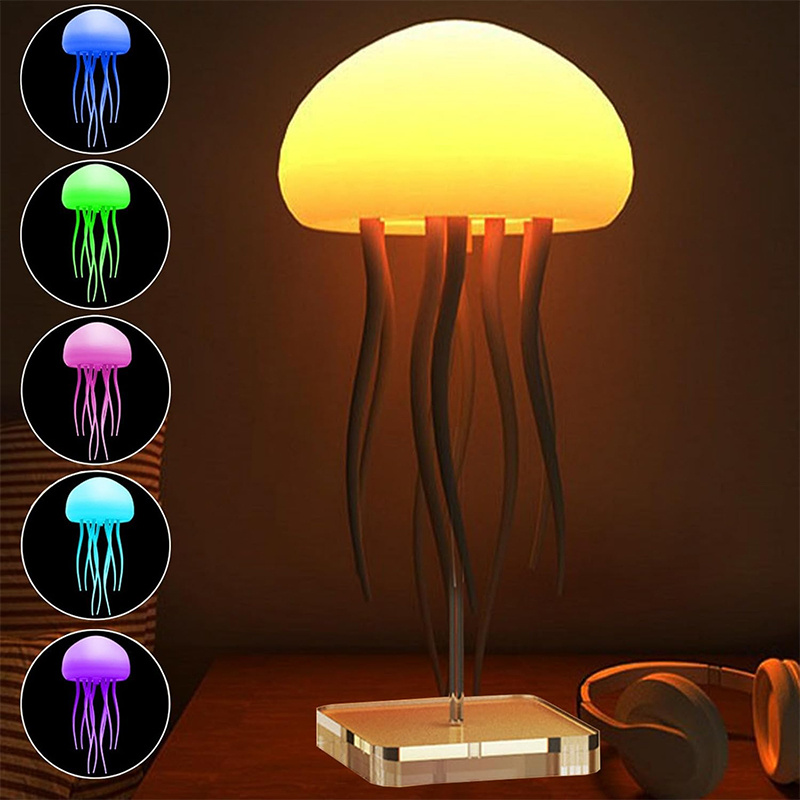 Jellyfish Mood Lamp LED Jellyfish Night Light Portable Jellyfish Lamp Jellyfish Decorations Smart Table Lamp For Bedside Desk - Image 2