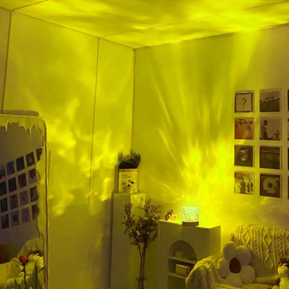 Crystal Lamp Water Ripple Projector Night Light Decoration Home Houses Bedroom Aesthetic Atmosphere Holiday Gift Sunset Lights Home Decor - Image 6