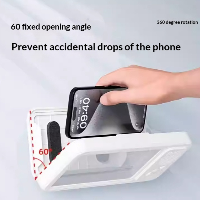 Bathroom Waterproof Mobile Phone Box Bluetooth Speaker Audio Bath TV Stand Mobile Phone Holder 360 Degree Rotation Touch Screen - Image 3