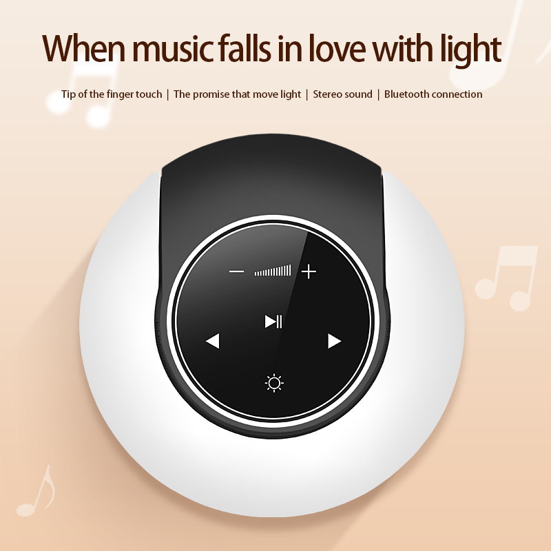 Creative Bluetooth Subwoofer Stereo Speaker LED Desk Lamp Stepless Dimming Folding Touch Atmosphere Night Light - Image 4