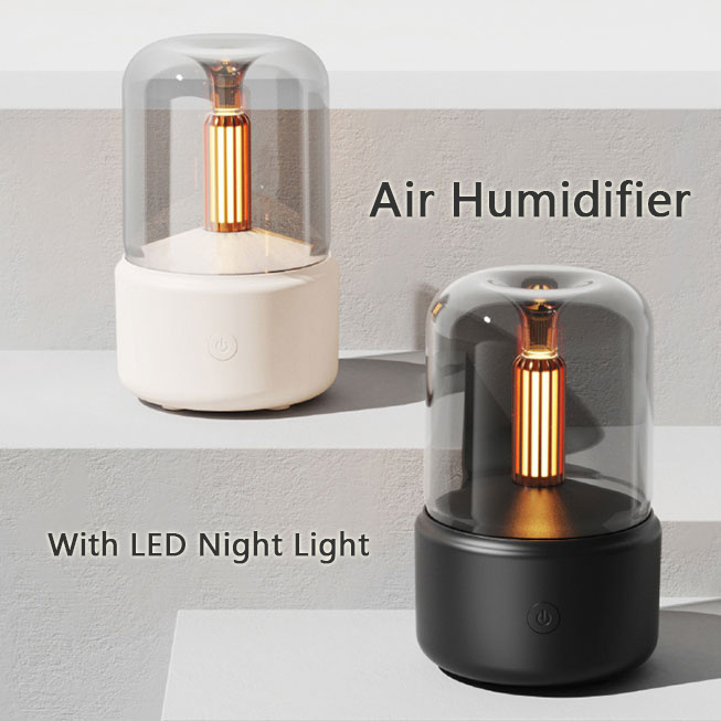 Atmosphere Light Humidifier Candlelight Aroma Diffuser Portable 120ml Electric USB Air Humidifier Cool Mist Maker Fogger 8-12 Hours With LED Night Light - Image 2
