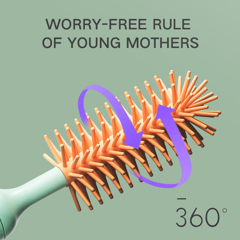 Electric Silicone Bottle Brush 360 Degree Rotating Baby Pacifier Cup Pacifier Cleaning Brush Set With Lithium Battery - Image 4