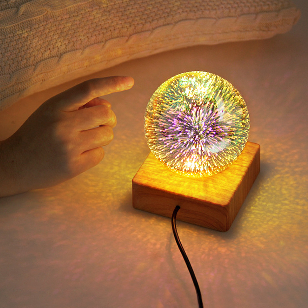 USB 3D Firework Crystals Ball Night Light Plug In Romantic Star LED Night Light Christmas Lights Christmas Home Decorations - Image 5