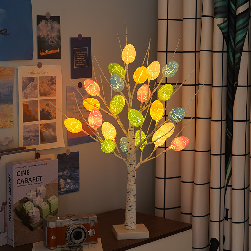 Easter Decoration 60cm Birch Tree Home Easter Egg LED Light Gift Spring Party Tabletop Ornaments Light Easter Party Kids Gifts - Image 8
