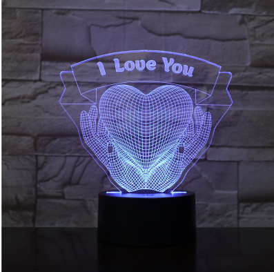 Valentines Day Gift Hands Holding Love 3D Night Light - Image 8