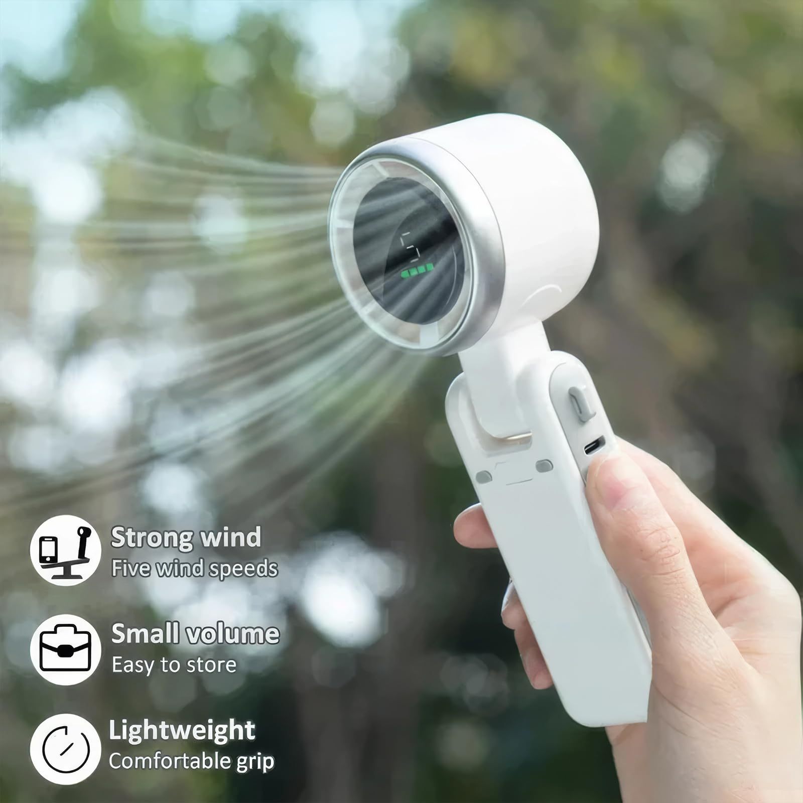 Hanging Neck Outdoor 180 Degree Folding Desktop Mini Fan Hand-held Folding High-speed Powerful Turbo Fan - Image 2