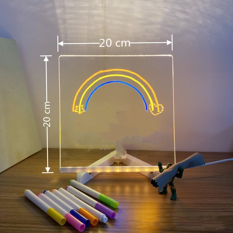 Acrylic DIY Note Board LED Night Light Creative Message Board Holiday Lamp With 7Pens USB LED Desk Lamp Note Daily Moment Painting Lamp - Image 8
