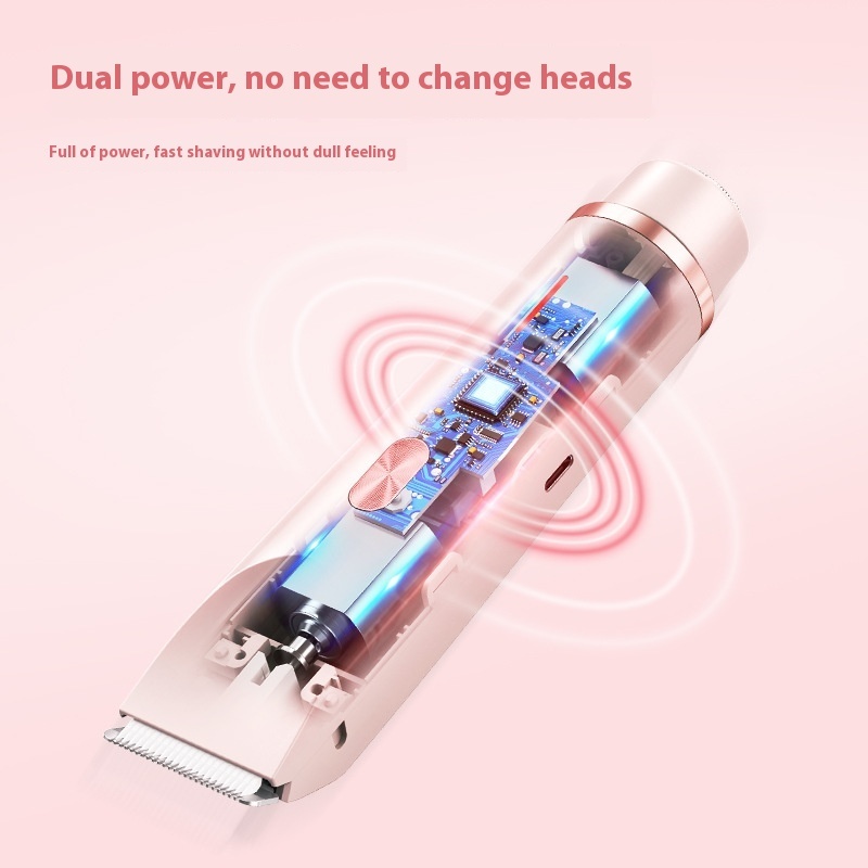 2 In 1 Hair Remover Women's Double Head Shaver Private Pubic Hair Trimmer Electric Razor Wet Dry Electric Body Hair - Image 6