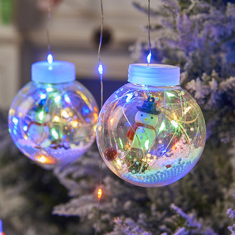 10PCS LED Christmas Curtain Lamp Fairy Snowman Wishing Ball Lamp String Christmas Window Decoration Christmas Light Room - Image 9