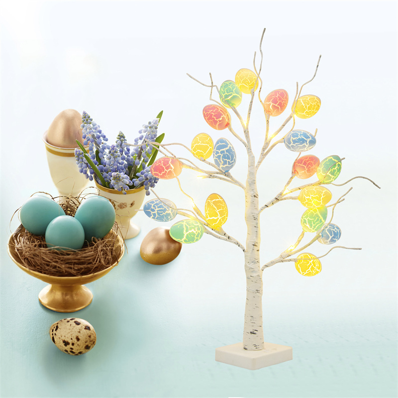 Easter Decoration 60cm Birch Tree Home Easter Egg LED Light Gift Spring Party Tabletop Ornaments Light Easter Party Kids Gifts - Image 5