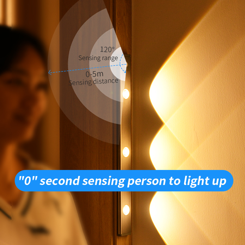 Motion Sensor Lamp Under The Cabinet Dimmable Cabinet Lamp Rechargeable Magnetic Suction Installation Kitchen Night Light Wardrobe Lamp - Image 3