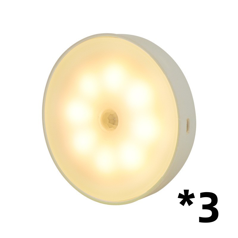 Usb Rechargeable Motion Sensor Light Round Wireless LED Puck Light Kichen Cabinet Lighting Motion Sensor Lamp Night Light - Image 9