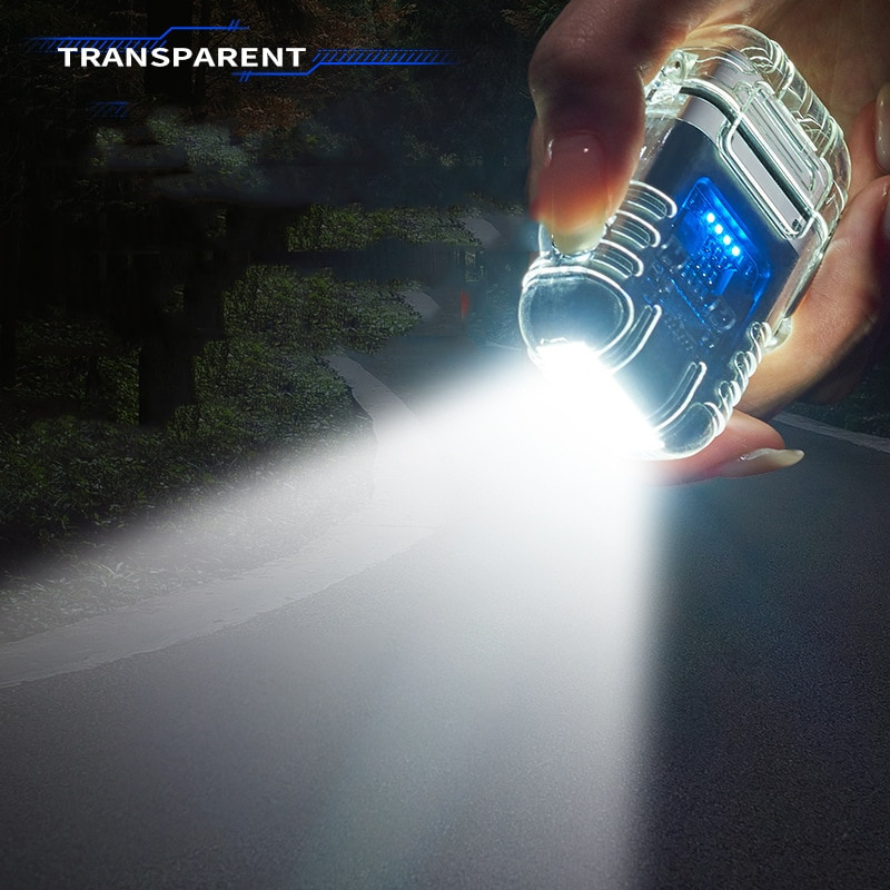 Transparent Shell Double Arc Lighter Waterproof And Windproof Outdoor Lighter Lighting Multi-purpose Electronic Cigarette Lighter - Image 5
