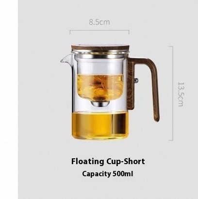 One Click Magnetic Teapot Separation Filtration Glass Tea Pot Wood Handle Tea Water Separation Inner Container Teapot - Image 7