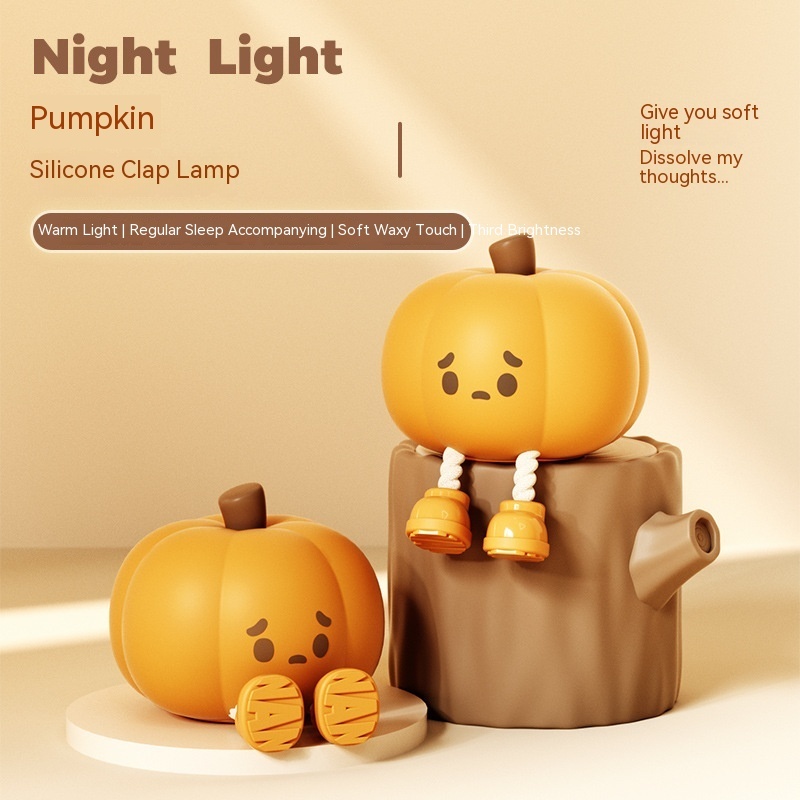 Home Decor Halloween Pumpkin Night Light Cute Soft Silicone Lamp Touch Dimmable Rechargeable Bedside Decor Light Kids Gifts Halloween Decorations - Image 9