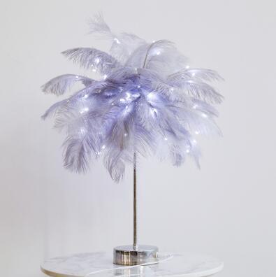 Feather Lamp Nordic Desk Lamp European-Style Bedroom Bedside Feather Table Lamp Night Light Table Lamp Decoration Modern - Image 10