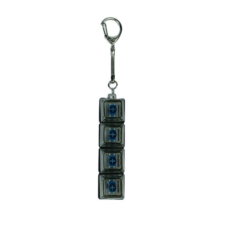 4Keys Mechanical Keyboard Electronic Luminous Transparent Crystal Height Pressure Reduction Finger Button Anti Stress Keycap Toy Schoolbag Pendant Keychain Decompression Clicker Gadget Gift - Image 8