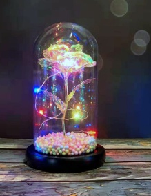 Beauty Eternal Flower Rose in Flask Wedding Decoration Artificial Flowers Glass Cover for Valentine'S Day Gift Home Decor - Image 5