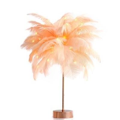 Feather Lamp Nordic Desk Lamp European-Style Bedroom Bedside Feather Table Lamp Night Light Table Lamp Decoration Modern - Image 8
