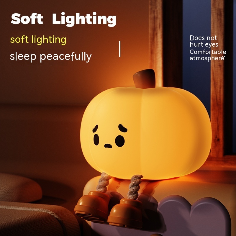 Home Decor Halloween Pumpkin Night Light Cute Soft Silicone Lamp Touch Dimmable Rechargeable Bedside Decor Light Kids Gifts Halloween Decorations - Image 8