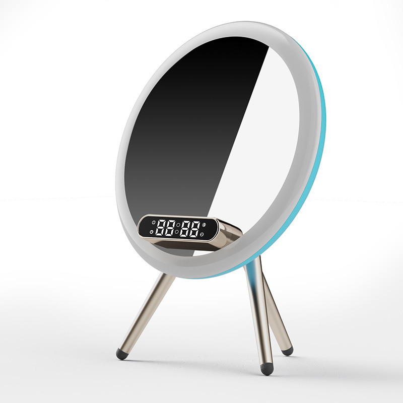 New Multi -function LED Mirror Alarm Clock Wireless Charger Digital Clock Time USB Table Clock - Image 10