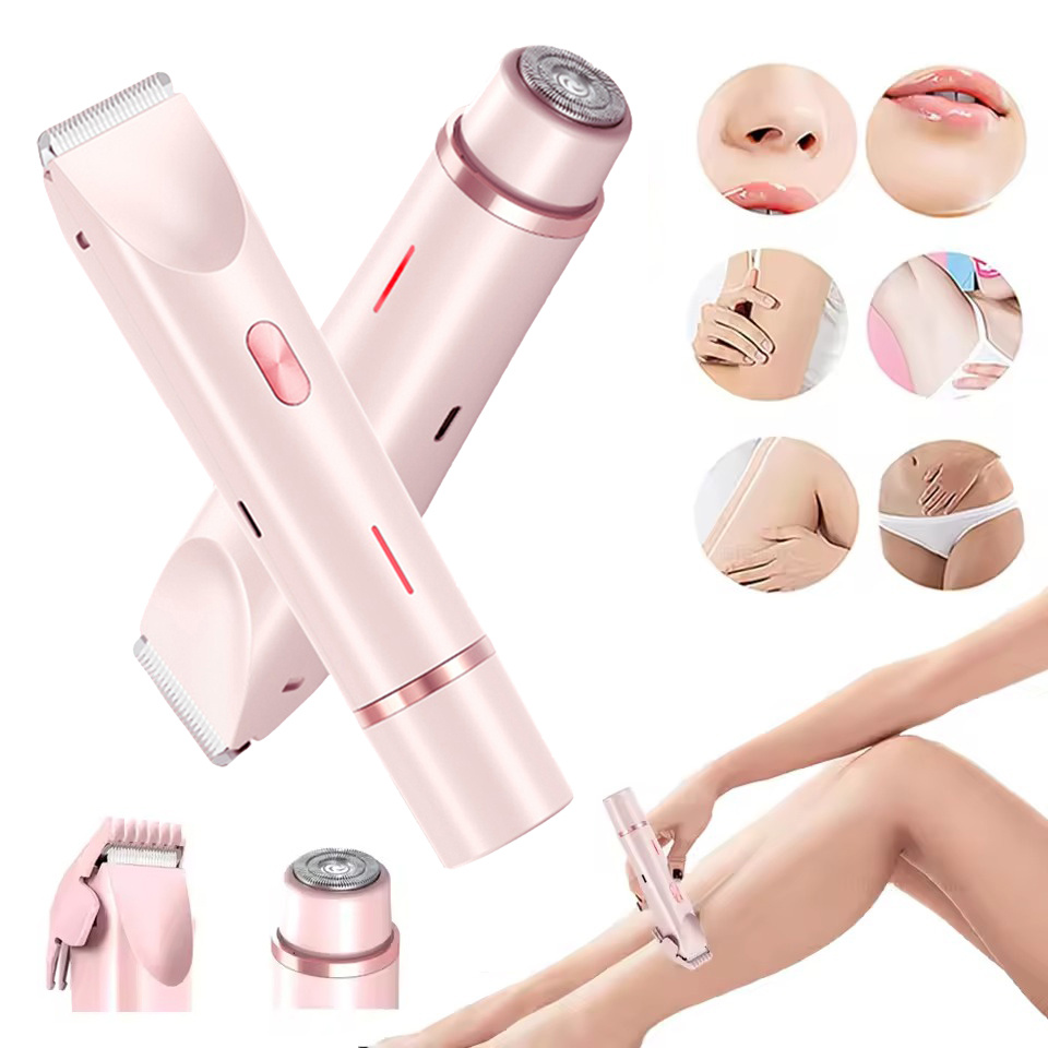 2 In 1 Hair Remover Women's Double Head Shaver Private Pubic Hair Trimmer Electric Razor Wet Dry Electric Body Hair - Image 2