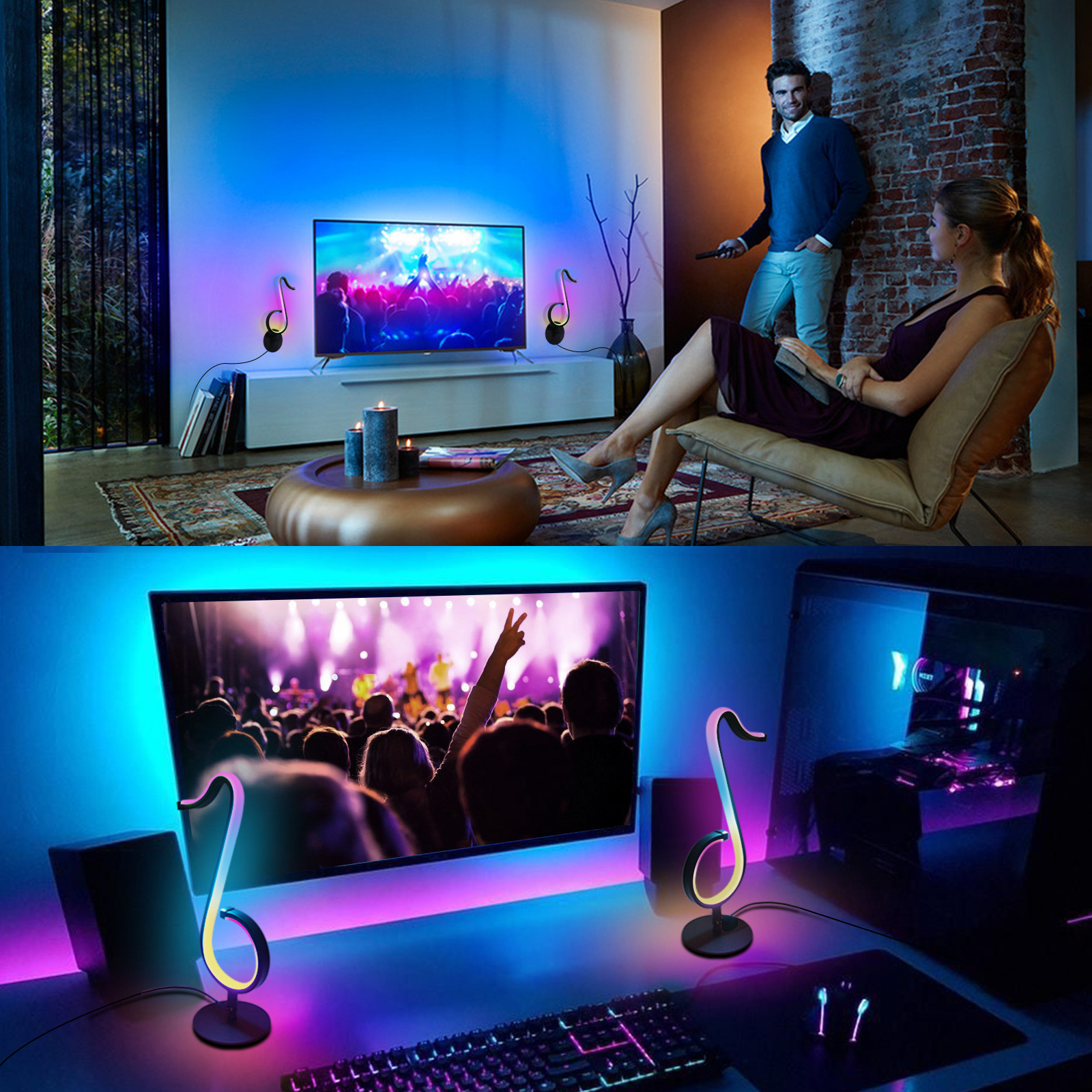 Intelligent APP Remote Control Symphony Atmosphere Light LED Night Light 180° Rotation Desktop Bedside For Home Decor Lamp - Image 3