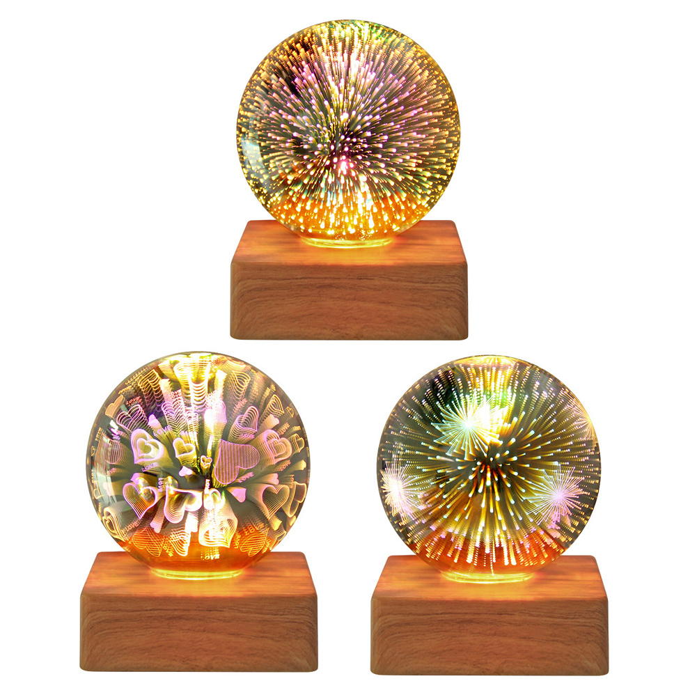 USB 3D Firework Crystals Ball Night Light Plug In Romantic Star LED Night Light Christmas Lights Christmas Home Decorations - Image 9