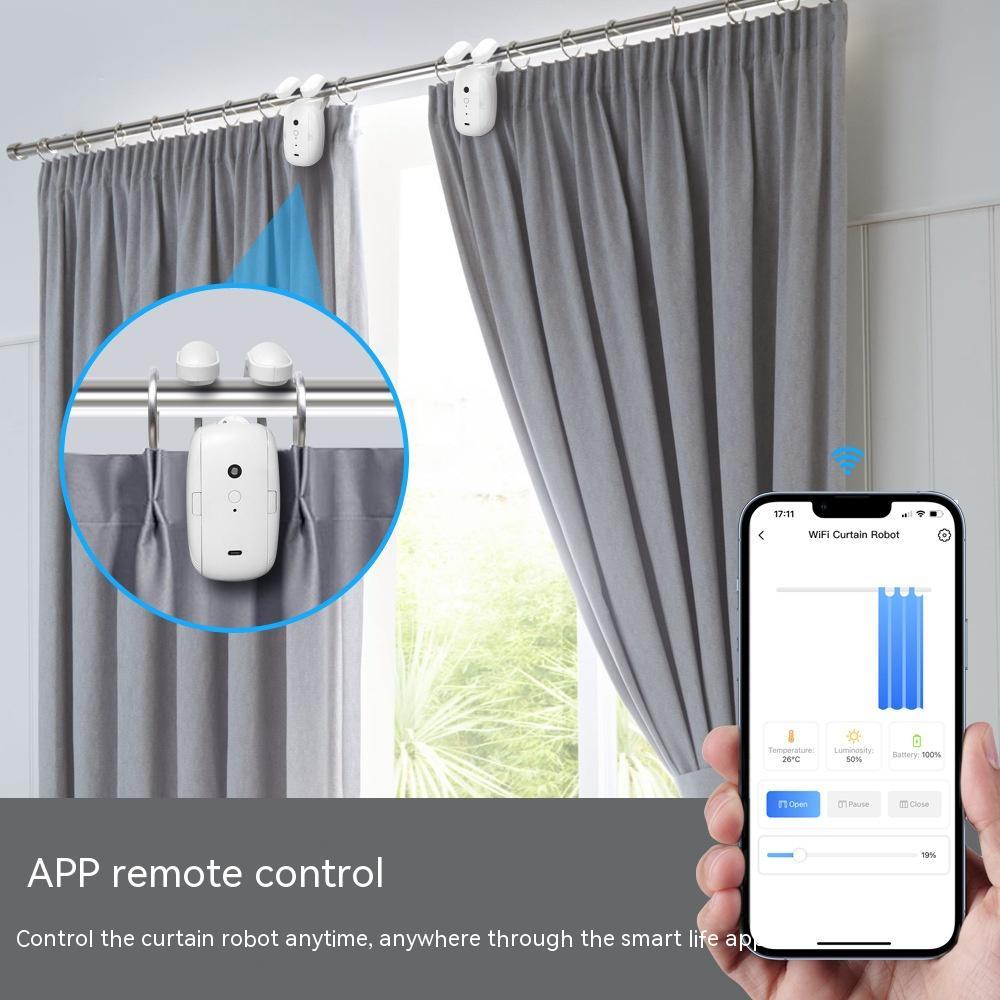 Wifi Curtain Robot Smart Home Roman Rod Electric Curtain Companion - Image 2