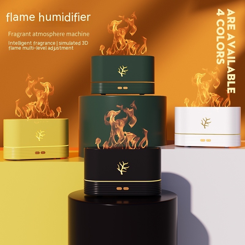 Flame Humidifier USB Smart Timing LED Electric Aroma Diffuser Simulation Fire Night Lamp Home Decor - Image 4