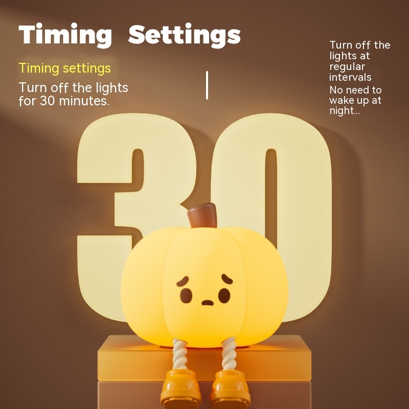 Home Decor Halloween Pumpkin Night Light Cute Soft Silicone Lamp Touch Dimmable Rechargeable Bedside Decor Light Kids Gifts Halloween Decorations - Image 7