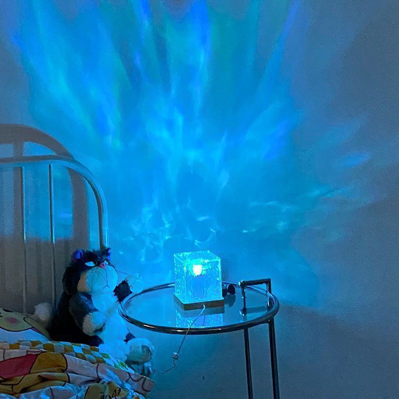 16 Colors LED Water Ripple Ambient Night Light USB Rotating Projection Crystal Table Lamp RGB Dimmable Home Decoration - Image 3