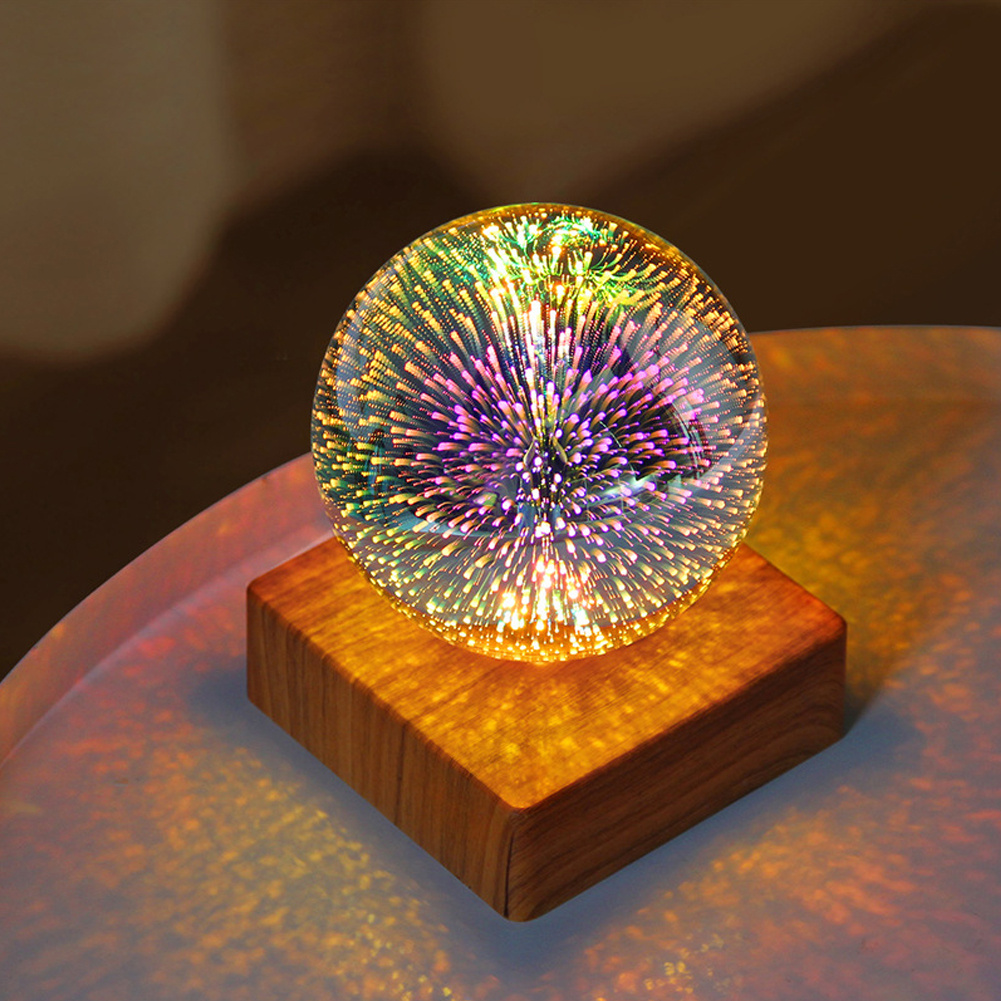 USB 3D Firework Crystals Ball Night Light Plug In Romantic Star LED Night Light Christmas Lights Christmas Home Decorations - Image 3