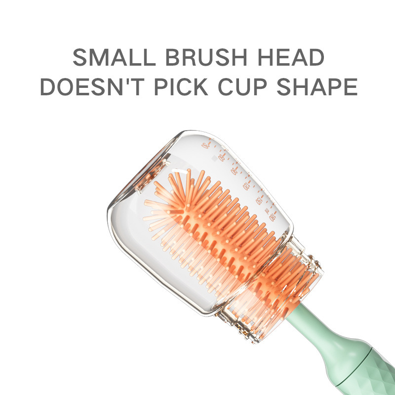 Electric Silicone Bottle Brush 360 Degree Rotating Baby Pacifier Cup Pacifier Cleaning Brush Set With Lithium Battery - Image 5